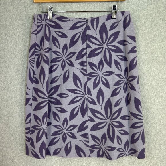 Boden Size 12 UK/8 US Regular Purple Floral Patterned Wool Blend Skirt Pencil - Picture 8 of 14